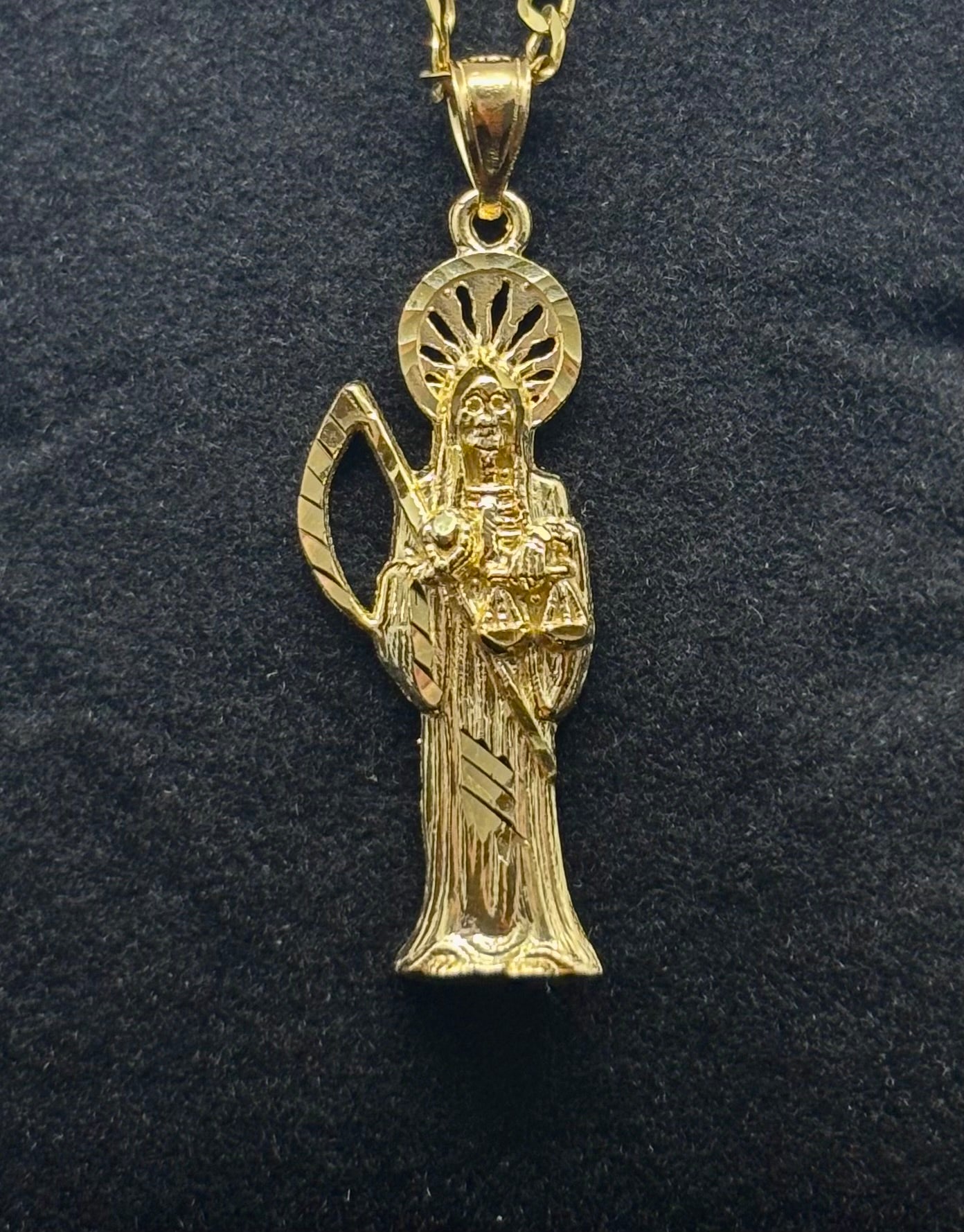10k Gold Pendant - Santa Muerte