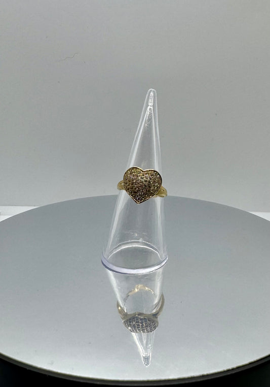 10k Gold Ring - Cz Heart