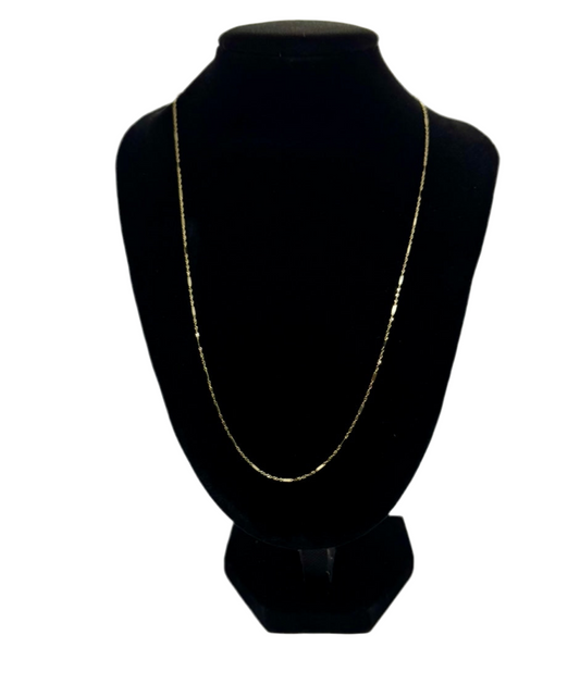14k Gold Dainty Mirror Chain