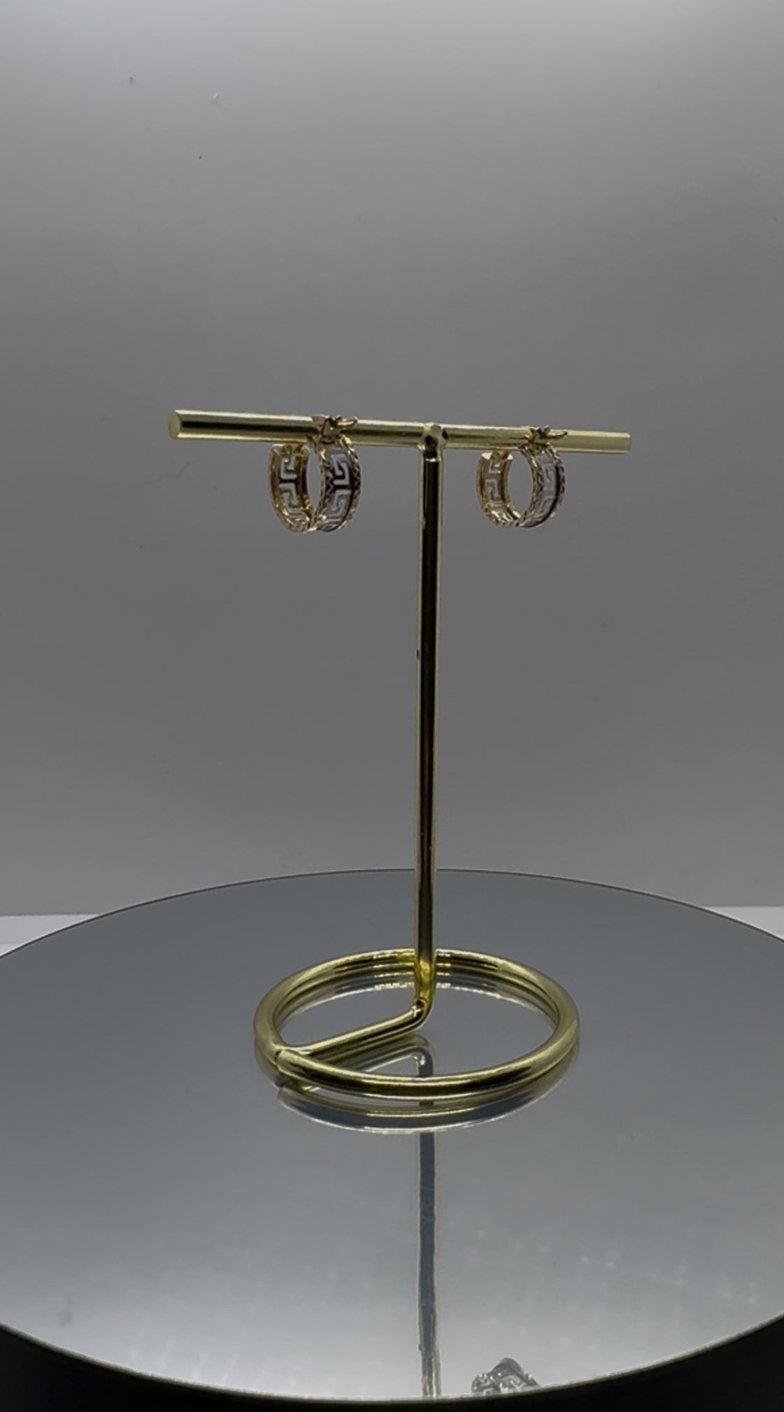 10k Gold Huggie Earrings - Mini Greca