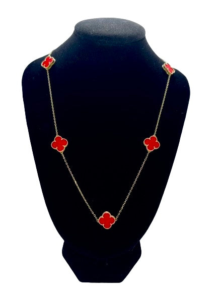 10k Gold 5 Clover Necklace