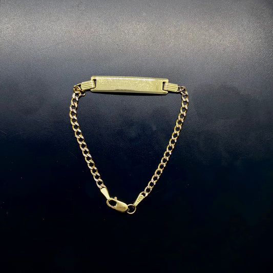 10k Gold Cuban Link Baby ID Bracelet