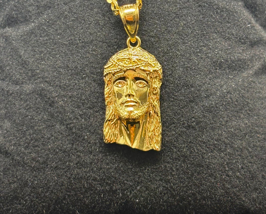 10k Gold Pendant - Jesus Face