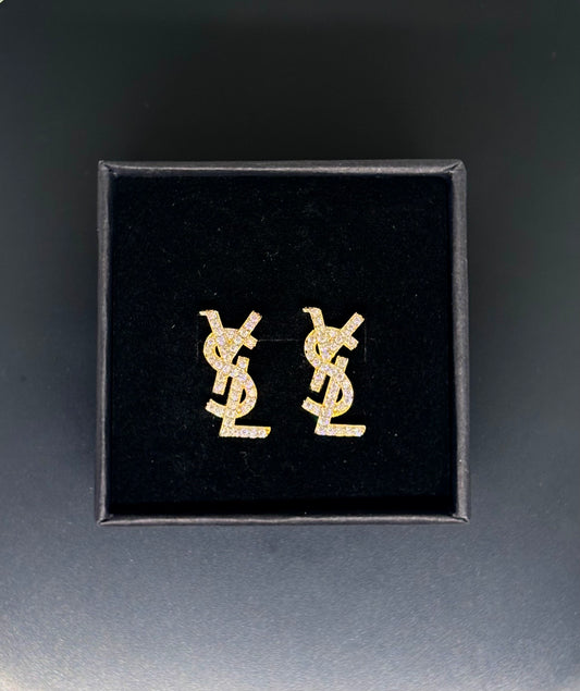 14k Gold Earrings - Cz Y S L