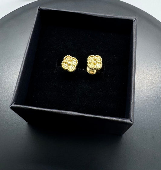 10k Gold Stud Earrings - Gold Mini Clover