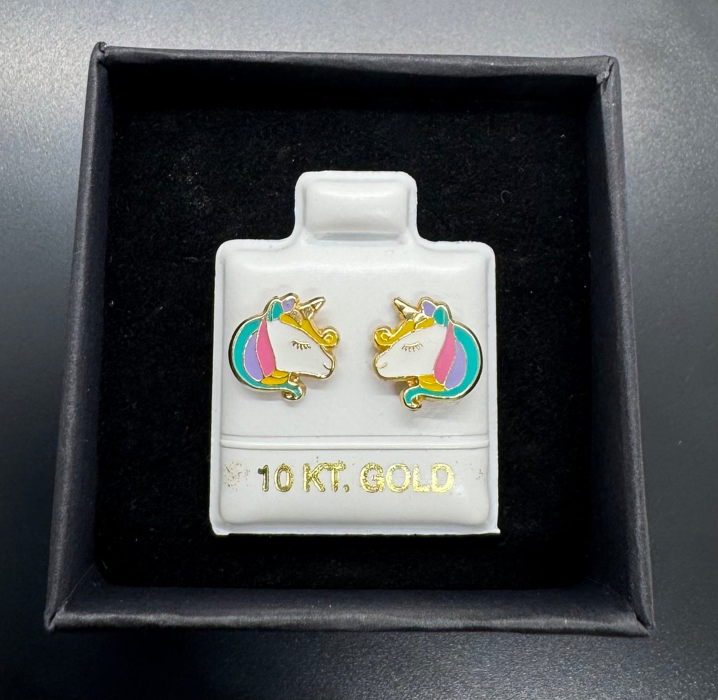10k Gold Broquel Earrings - Unicorn