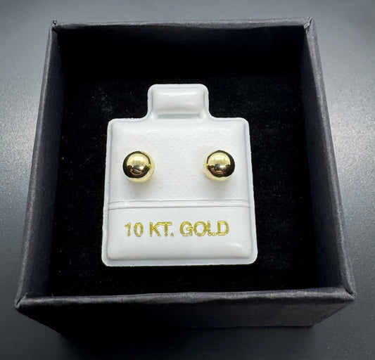 10k Gold Broquel Earrings - Ball Classics