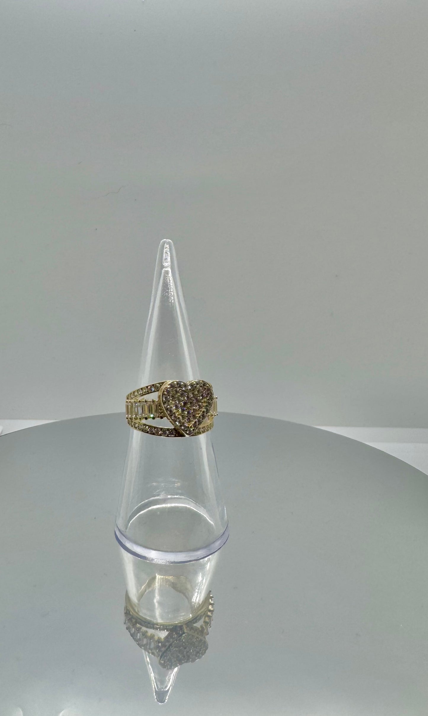 14k Gold Ring - Cz 3D Heart