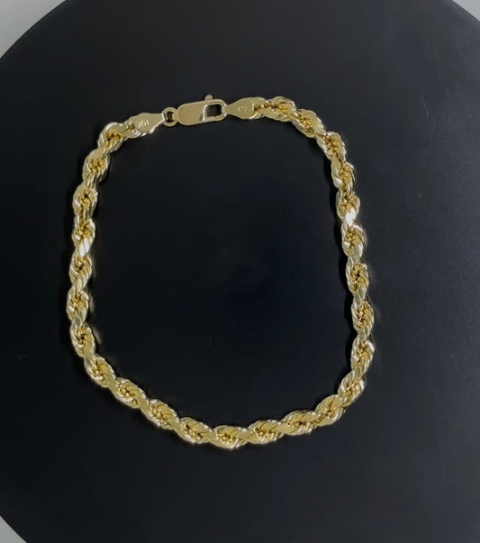 10k Gold Rope Bracelet – Classic Twisted Design