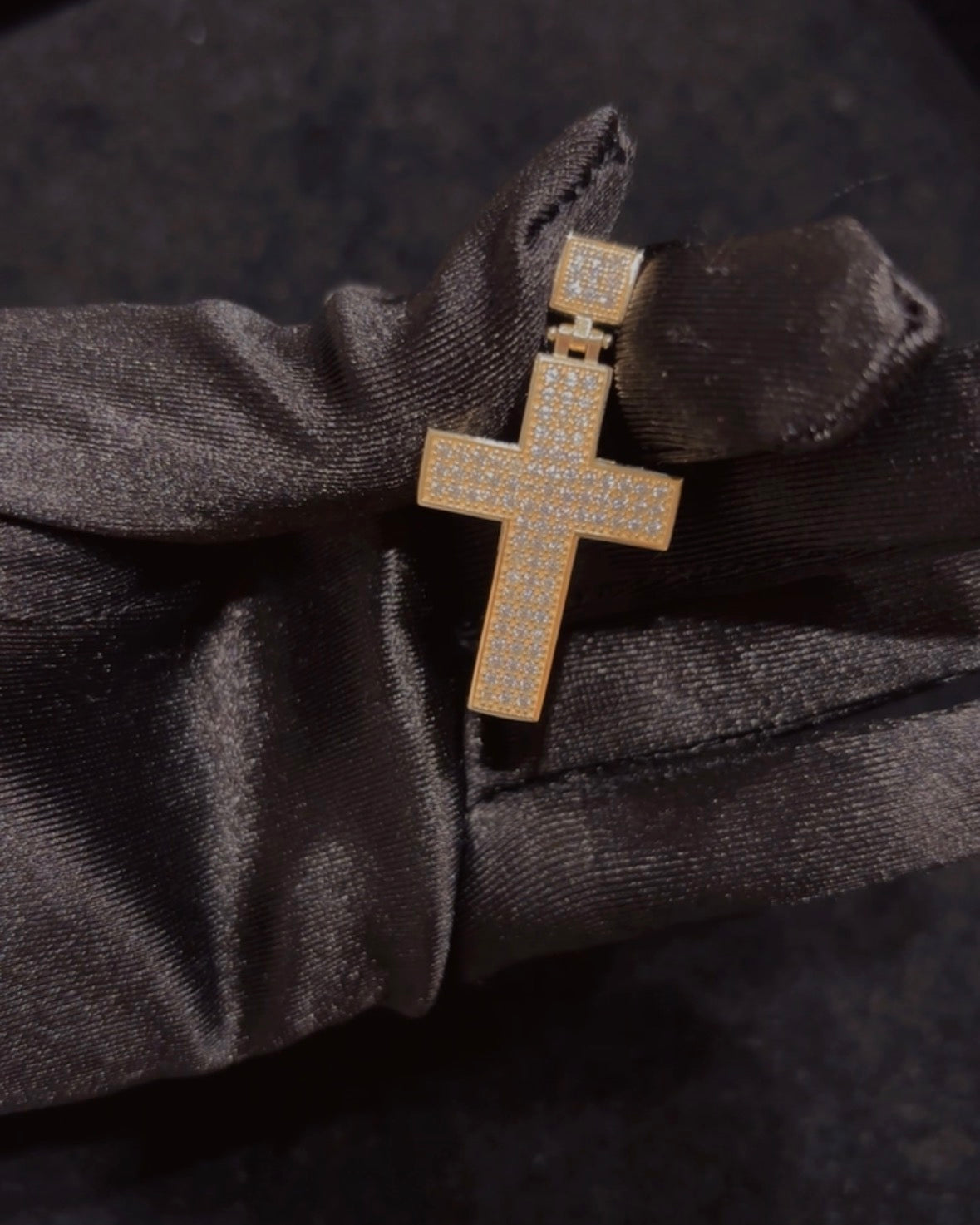 10k Gold Pendant - Pave C/Z Cross