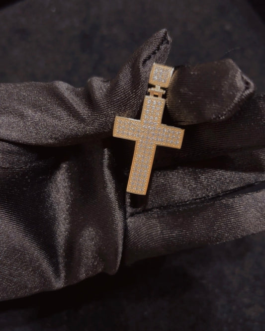10k Gold Pendant - Pave C/Z Cross