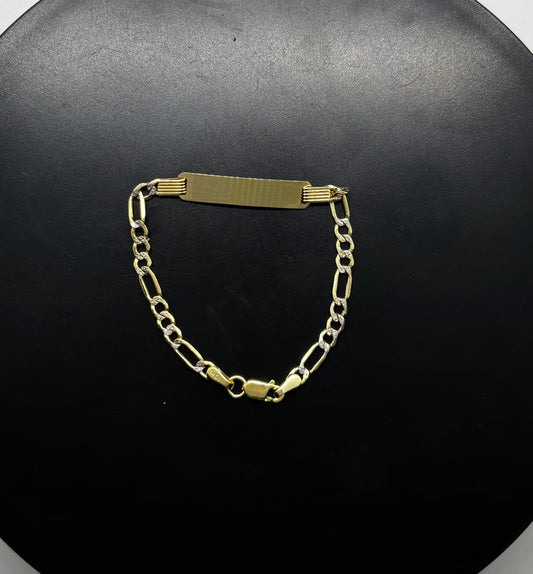 10K Gold Baby Figaro ID Bracelet